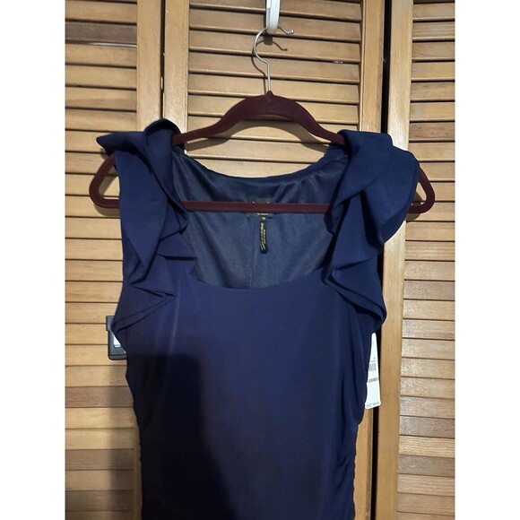 LAUNDRY BY SHELLI SEGAL Vintage 1990's   Navy Blue  Gown SIze 12 Nwt - Picture 6 of 8